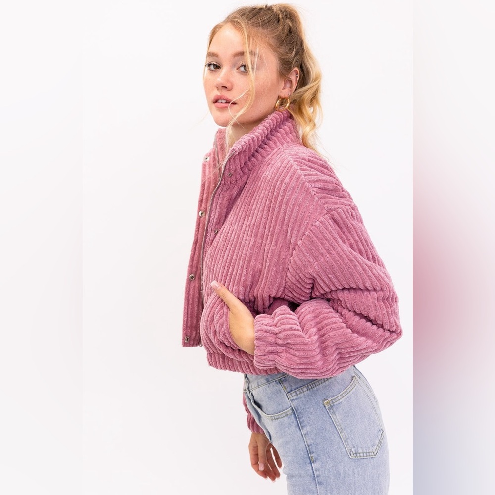 Cropped Corduroy Puffer Jacket - Le Lis - Picture 5 of 5
